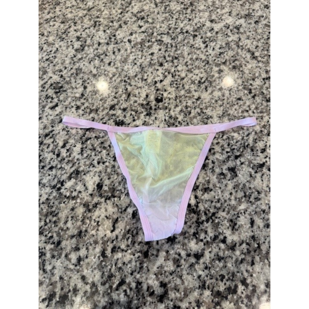 Aerie - Thong Panty Lavender‎ Trim Sheer Mesh